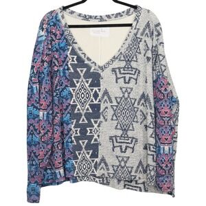 Pilcro And The Letterpress Sweater Womens Size XL Moira Thermal Waffle Knit Top